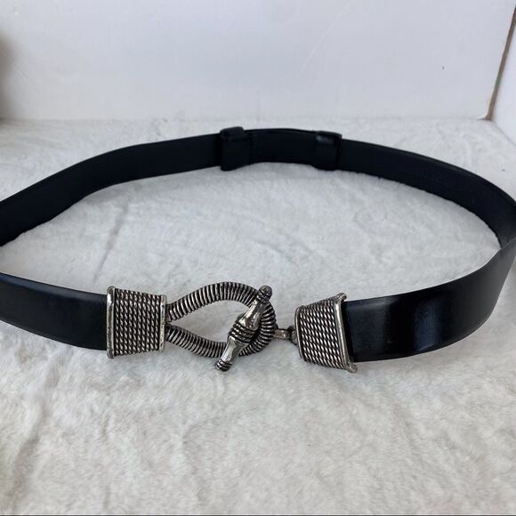 Cipriani Black Leather Belt Size M/L - Picture 1 of 8